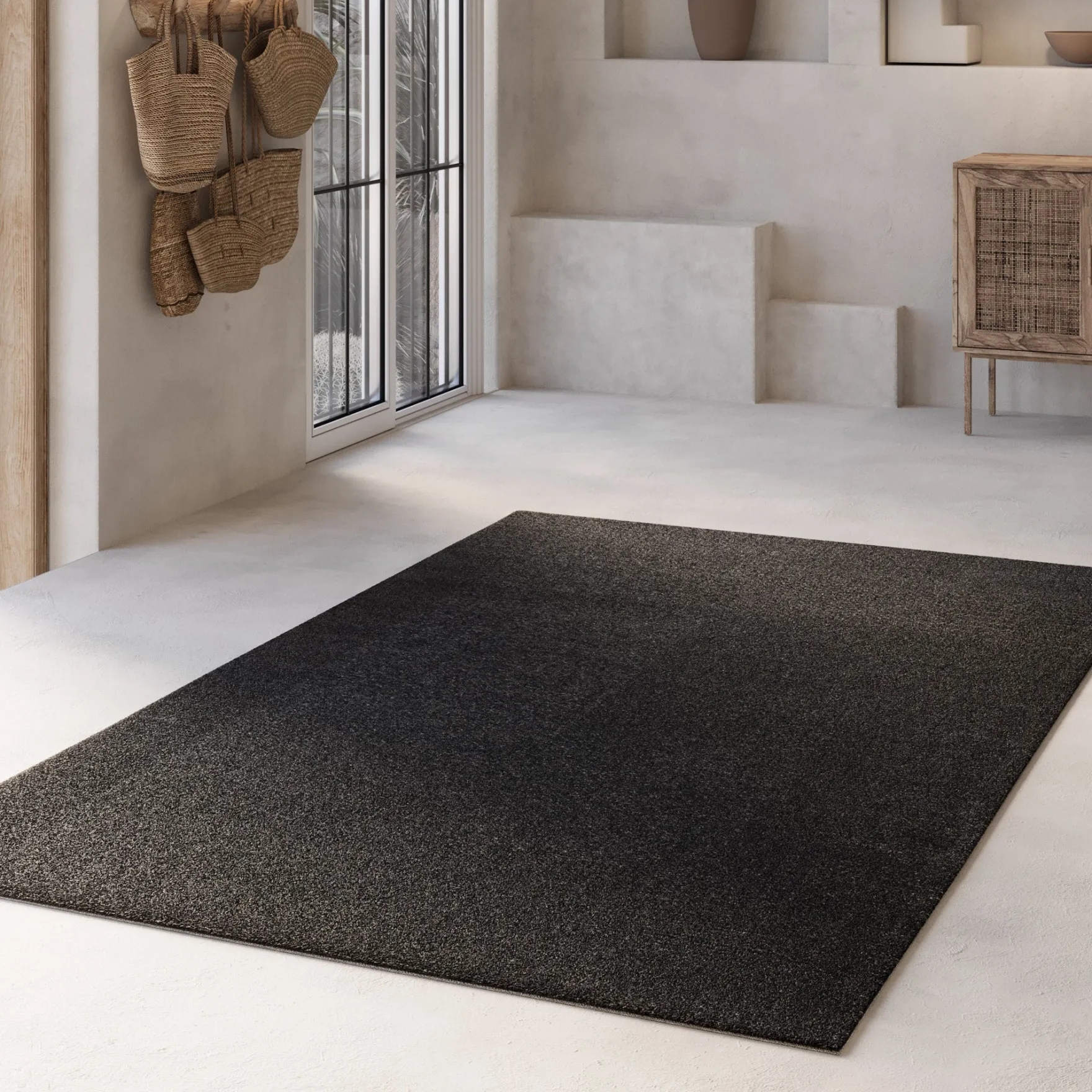 Kurzflorteppich Anthrazit "Nova" WECONhome Basics