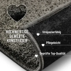 Kurzflorteppich Anthrazit
