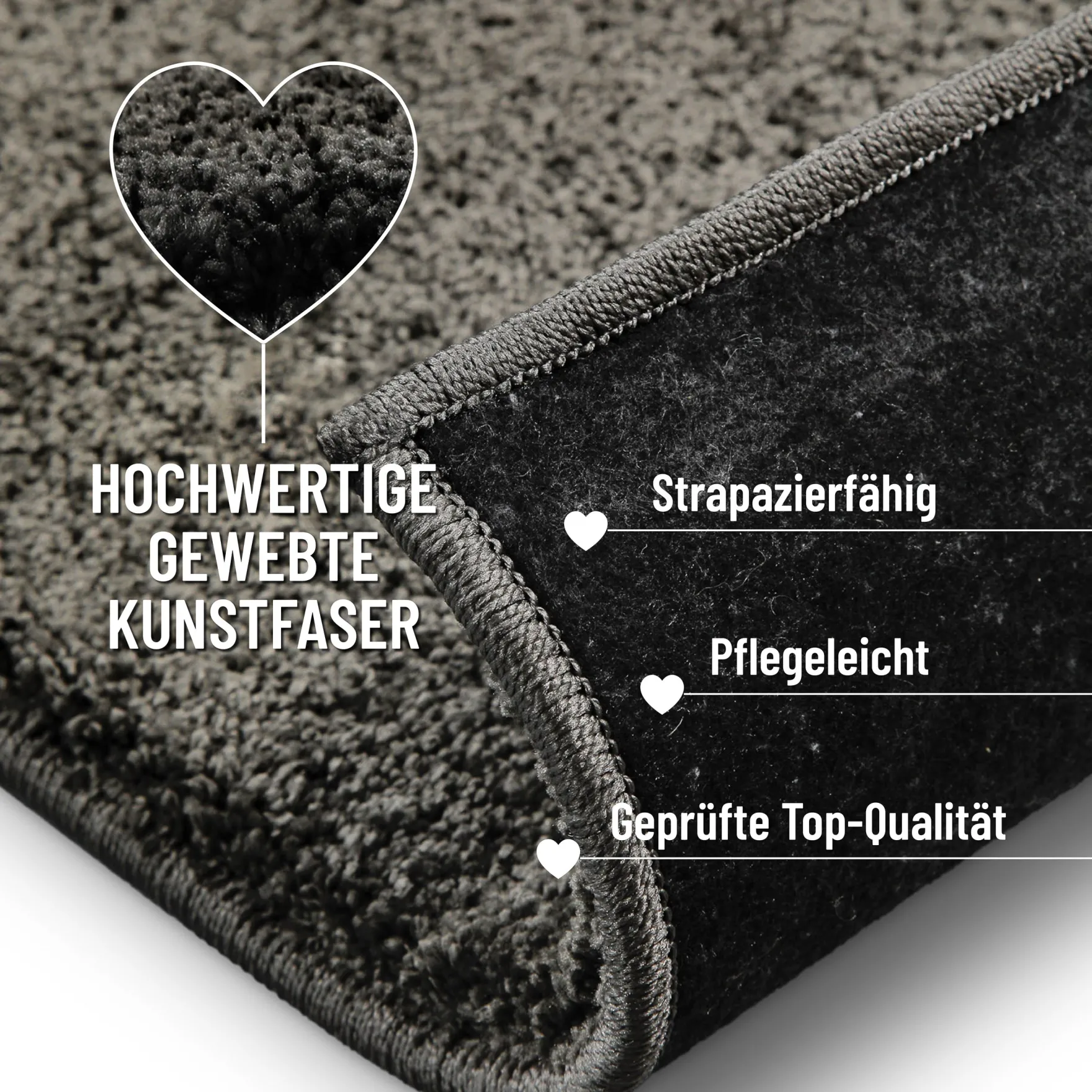 Kurzflorteppich Anthrazit "Nova" WECONhome Basics
