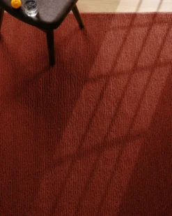 Kurzflor Teppich aus Schurwolle Kamin Rot 