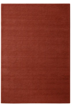 Kurzflor Teppich aus Schurwolle Kamin Rot 