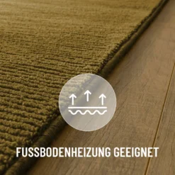 Kurzflor Teppich aus Schurwolle Blass Grün "Castello ONE" WECONhome