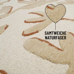 Kurzflor Teppich aus Schurwolle Beige Multi "Summers Peak" WECONhome