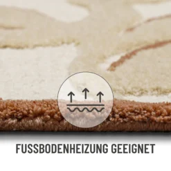 Kurzflor Teppich aus Schurwolle Beige Multi "Summers Peak" WECONhome