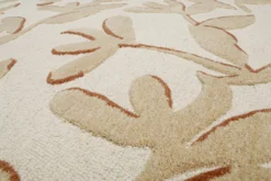 Kurzflor Teppich aus Schurwolle Beige Multi