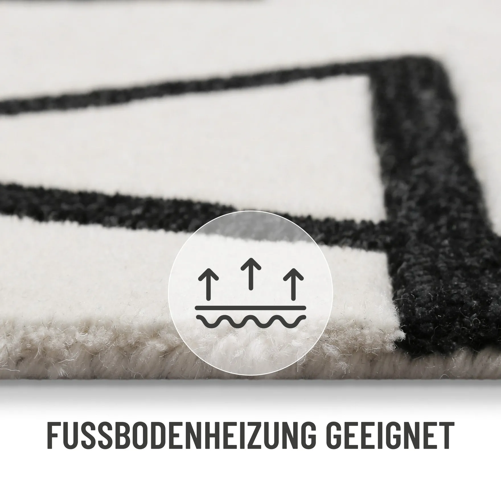Kurzflor Teppich aus Schurwolle Creme Weiß "Beatrice" WECONhome