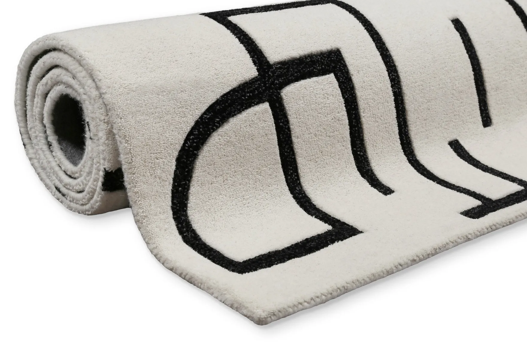 Kurzflor Teppich aus Schurwolle Creme Weiß "Beatrice" WECONhome