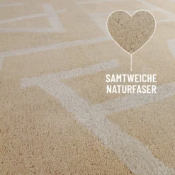 Kurzflor Teppich aus Schurwolle Sand Beige 