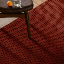 Kurzflor Teppich aus Schurwolle Purpur Rot "Castello THREE" WECONhome