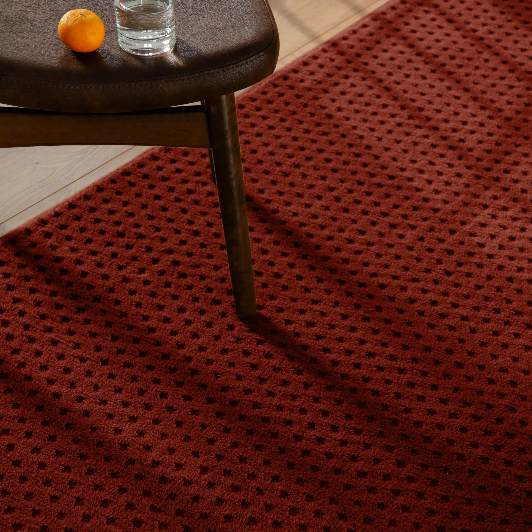 Kurzflor Teppich aus Schurwolle Purpur Rot "Castello THREE" WECONhome