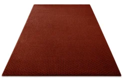 Kurzflor Teppich aus Schurwolle Purpur Rot
