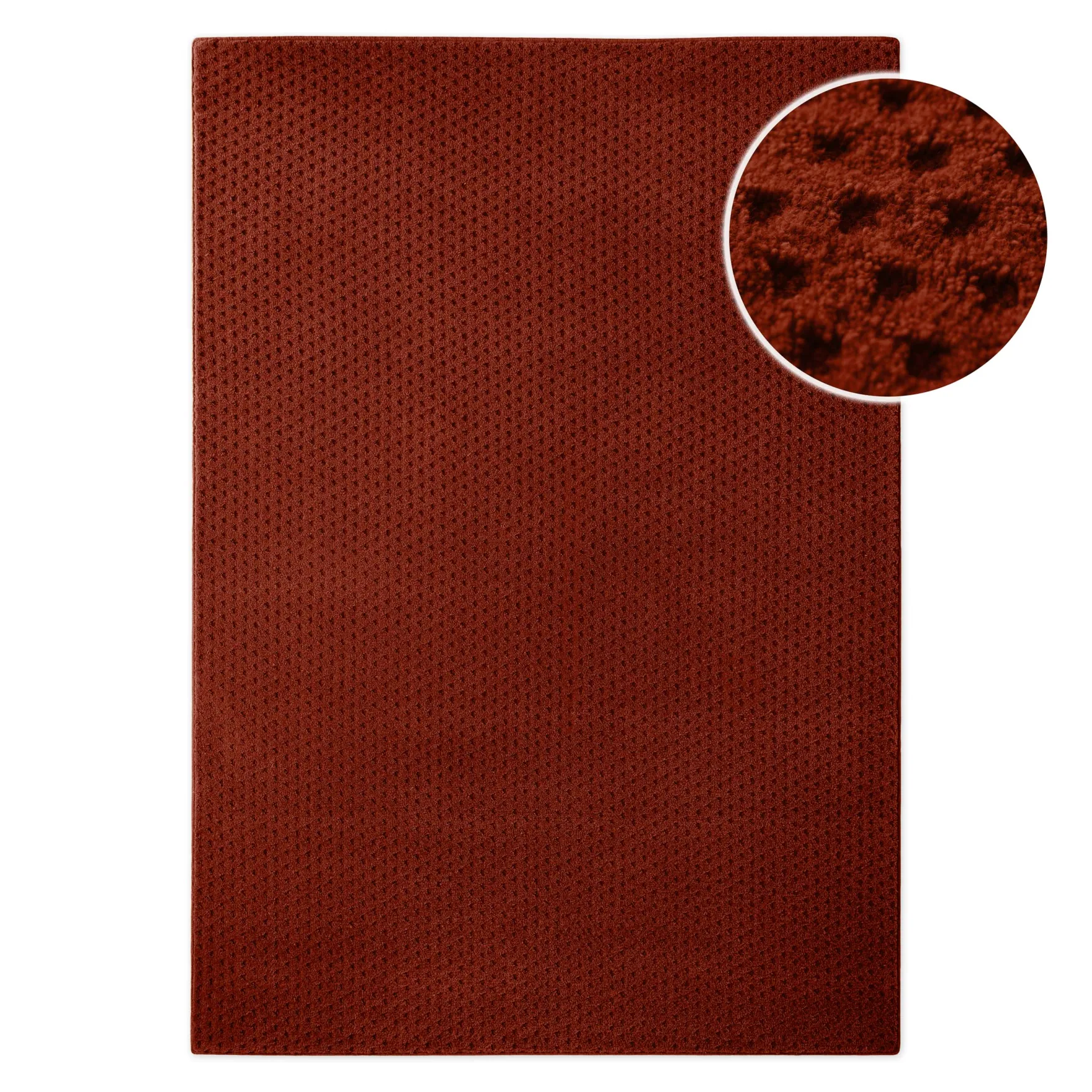 Kurzflor Teppich aus Schurwolle Purpur Rot "Castello THREE" WECONhome