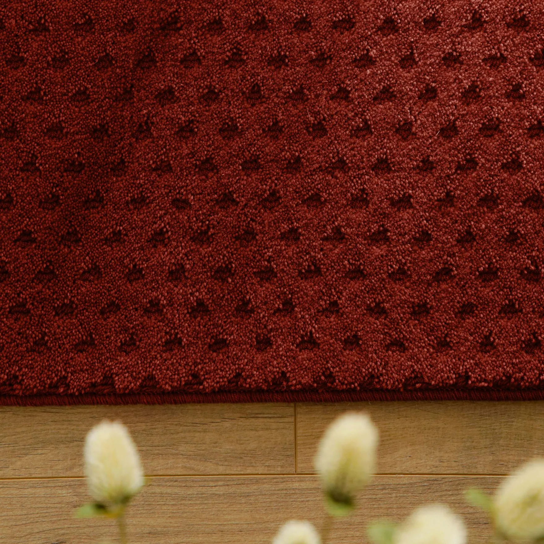 Kurzflor Teppich aus Schurwolle Purpur Rot "Castello THREE" WECONhome