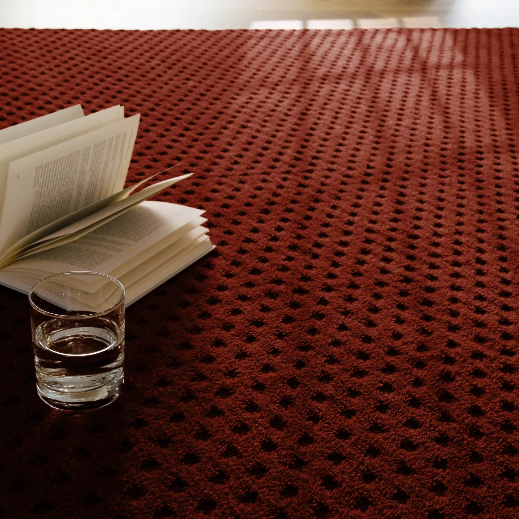 Kurzflor Teppich aus Schurwolle Purpur Rot "Castello THREE" WECONhome