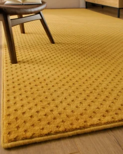 Kurzflor Teppich aus Schurwolle Gelb "Castello THREE" WECONhome