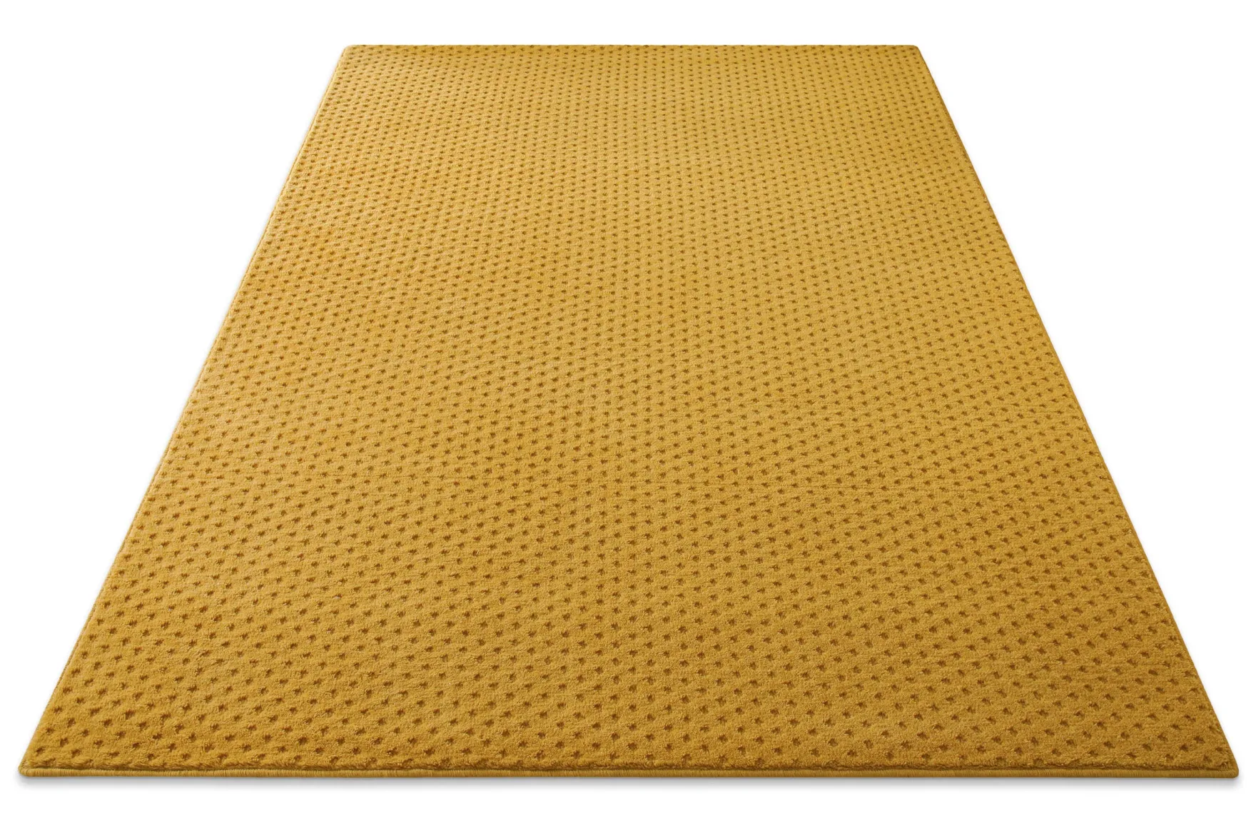 Kurzflor Teppich aus Schurwolle Gelb "Castello THREE" WECONhome
