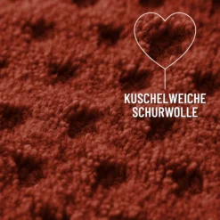 Kurzflor Teppich aus Schurwolle Kamin Rot "Castello THREE" WECONhome
