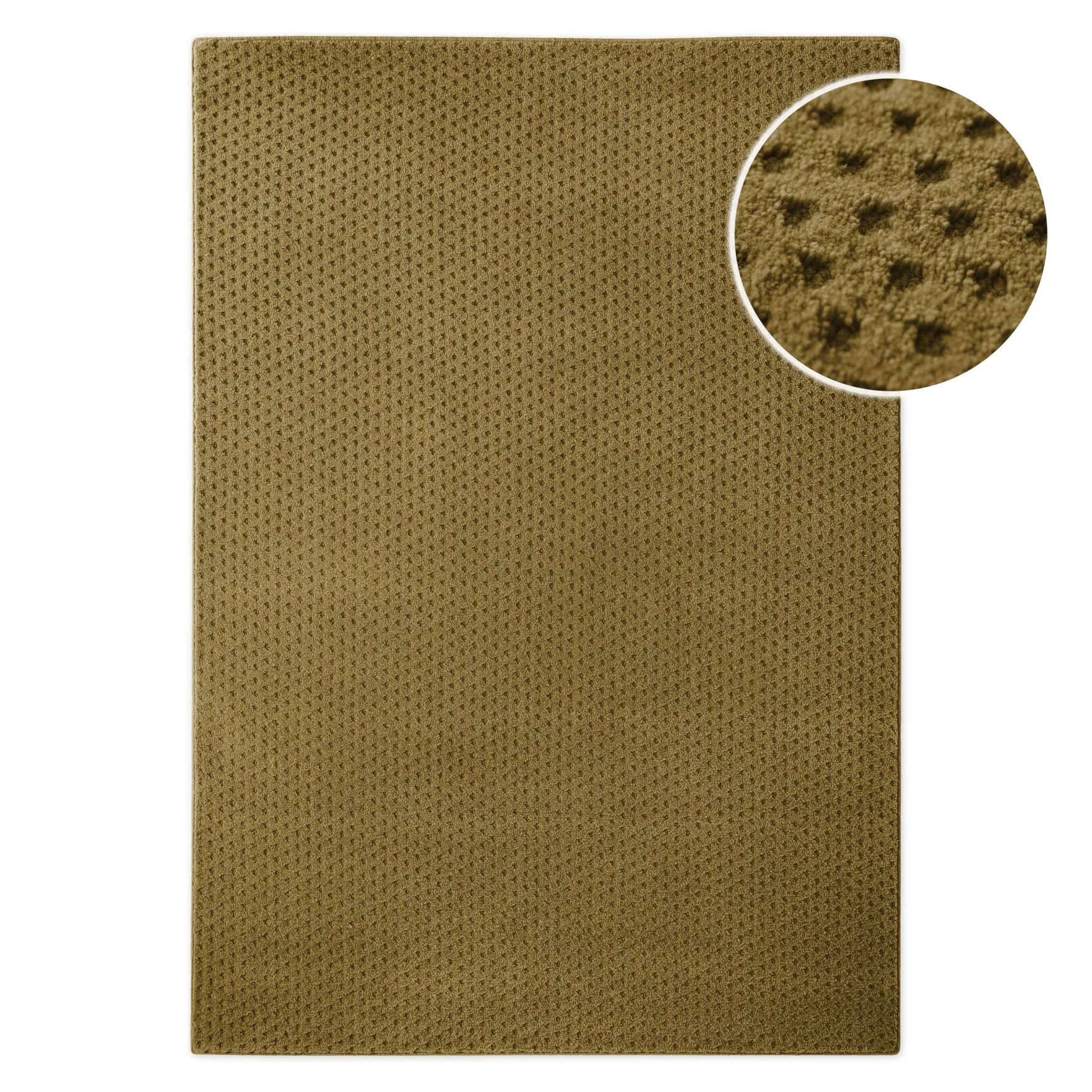 Kurzflor Teppich aus Schurwolle Blass Grün "Castello THREE" WECONhome