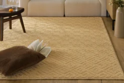 Kurzflor Teppich aus Schurwolle Sand Beige "Castello TWO" WECONhome
