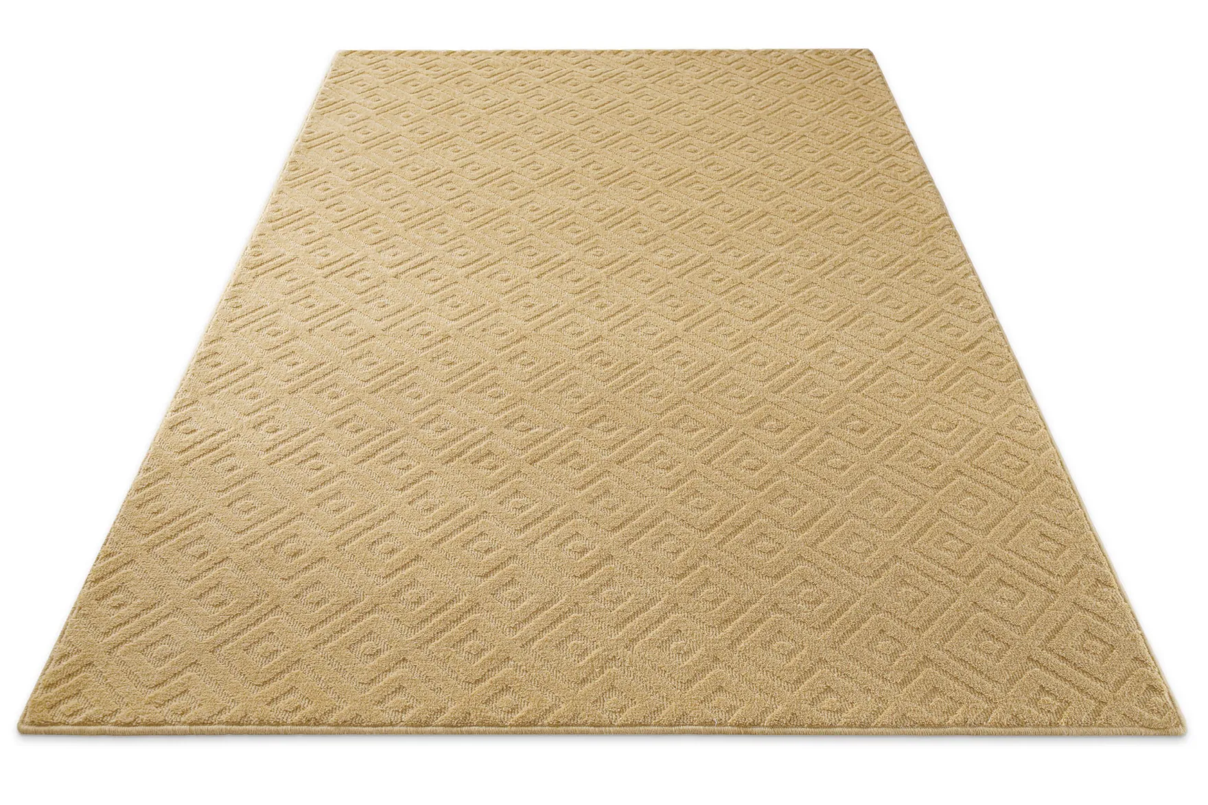 Kurzflor Teppich aus Schurwolle Sand Beige "Castello TWO" WECONhome