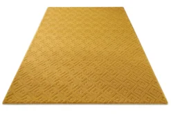 Kurzflor Teppich aus Schurwolle Gelb "Castello TWO" WECONhome