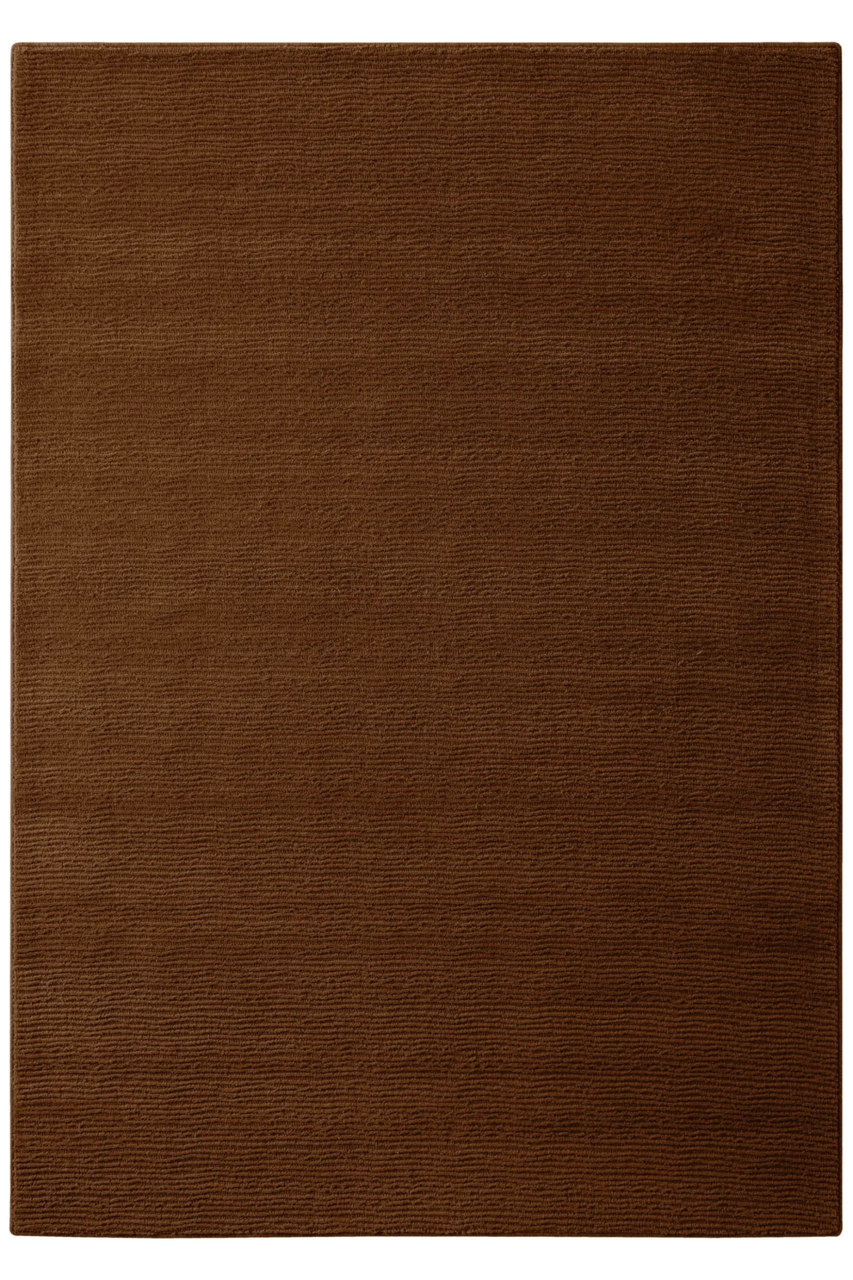 Kurzflor Teppich aus Schurwolle Braun "Castello ONE" WECONhome