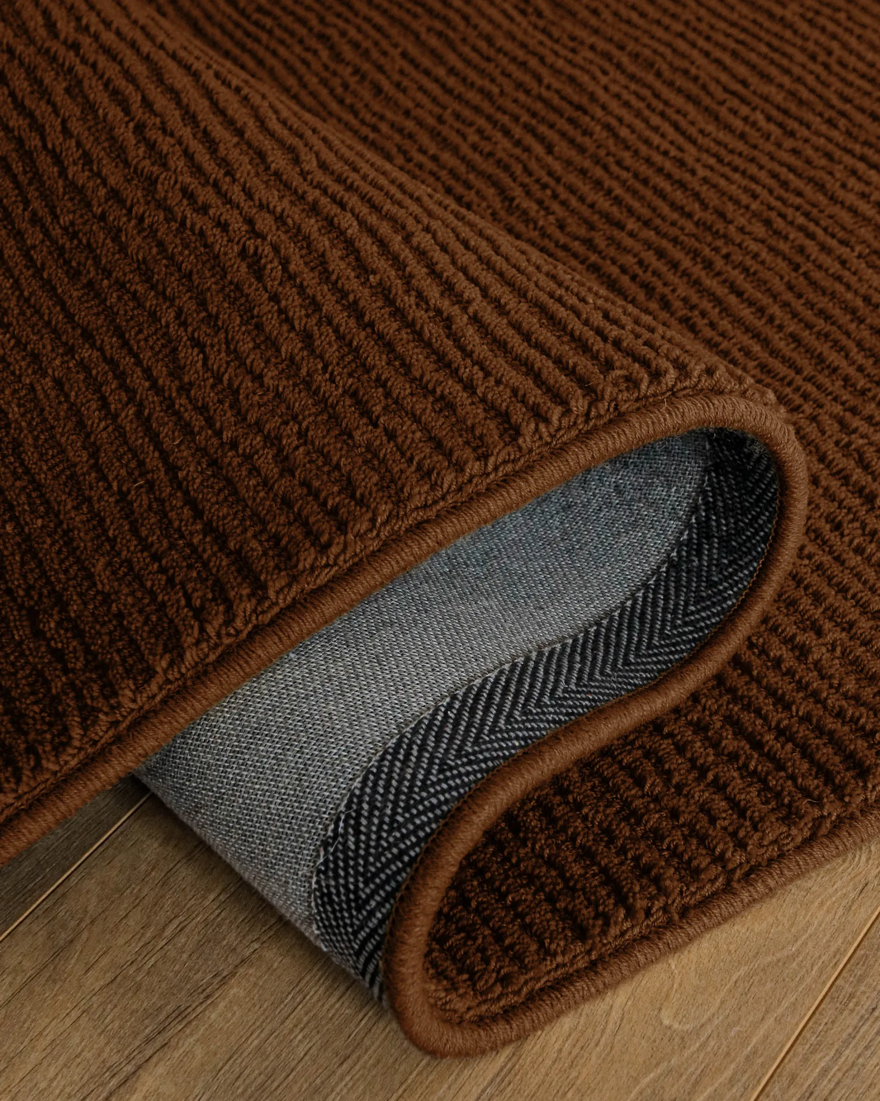 Kurzflor Teppich aus Schurwolle Braun "Castello ONE" WECONhome
