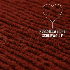 Kurzflor Teppich aus Schurwolle Purpur Rot "Castello ONE" WECONhome