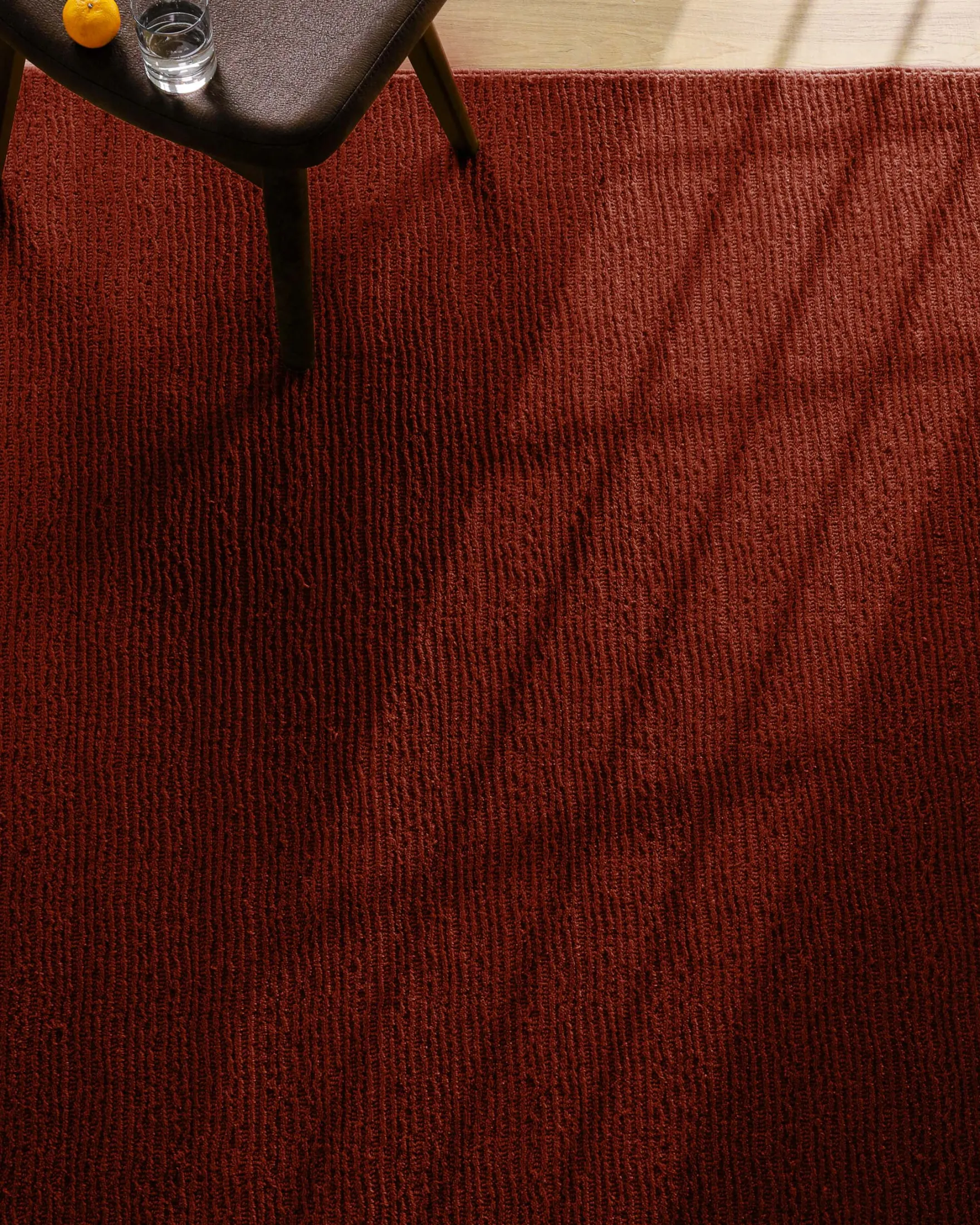 Kurzflor Teppich aus Schurwolle Purpur Rot "Castello ONE" WECONhome
