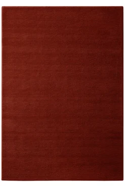 Kurzflor Teppich aus Schurwolle Purpur Rot