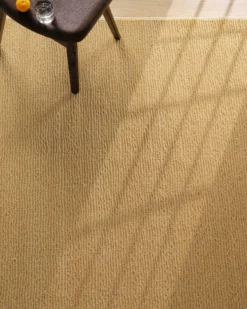 Kurzflor Teppich aus Schurwolle Sand Beige 