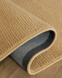 Kurzflor Teppich aus Schurwolle Sand Beige 