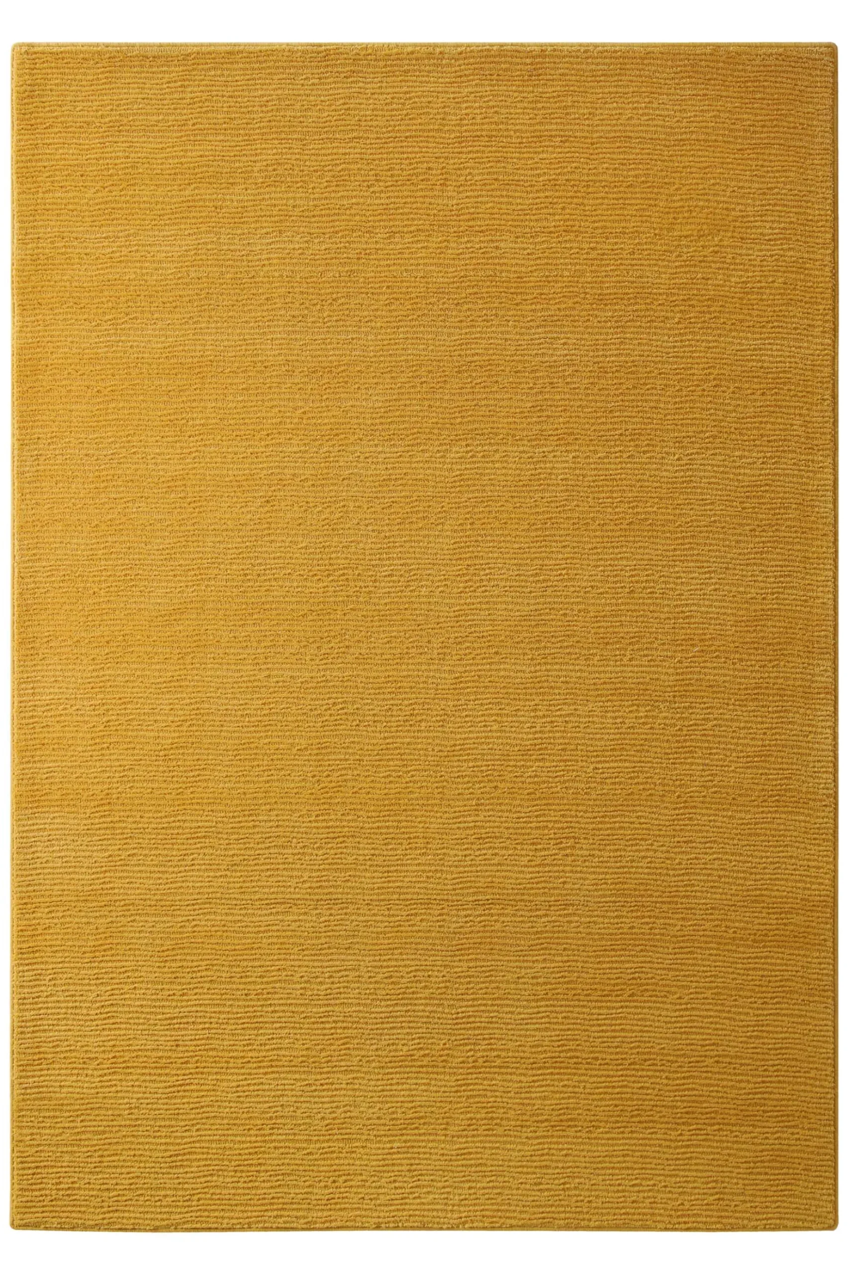 Kurzflor Teppich aus Schurwolle Gelb "Castello ONE" WECONhome
