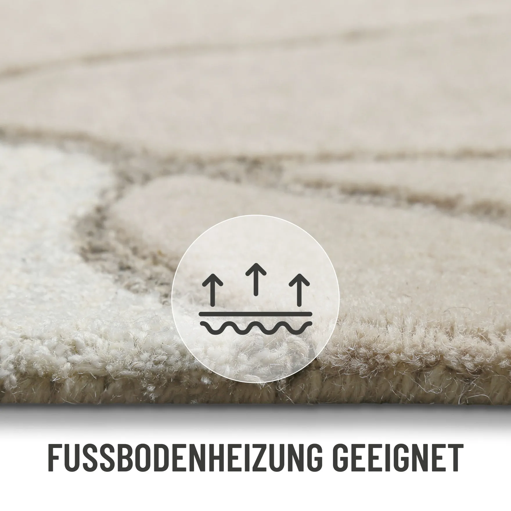 Kurzflorteppich Beige aus Schurwolle "Tunia" WECONhome