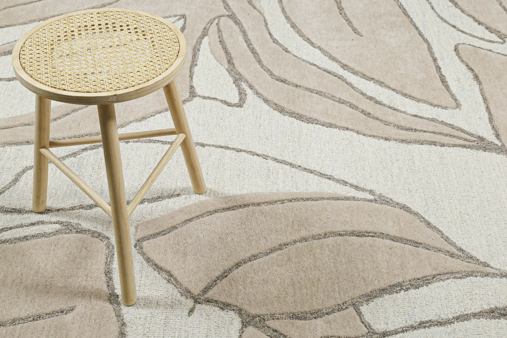 Kurzflorteppich Beige aus Schurwolle "Tunia" WECONhome