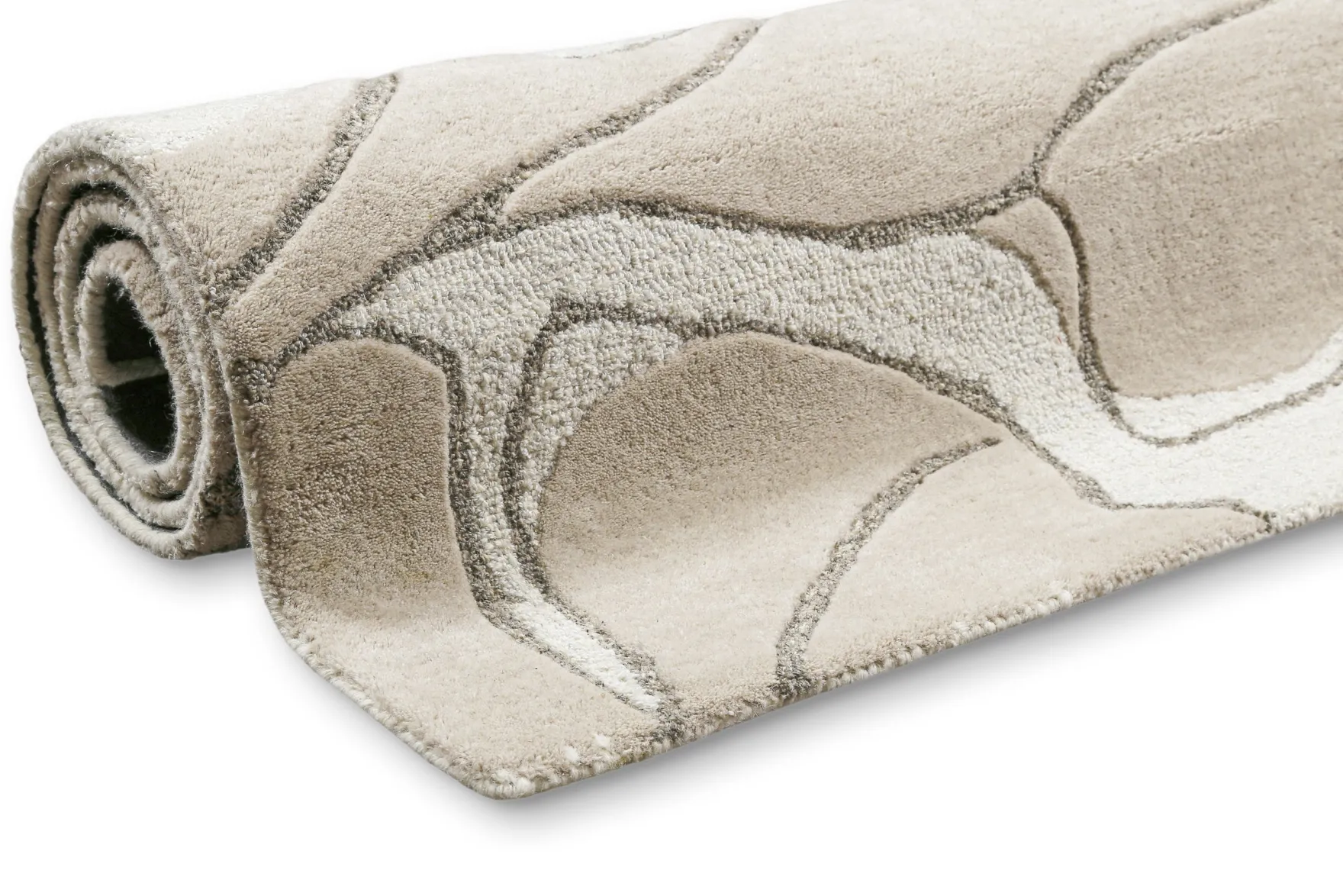Kurzflorteppich Beige aus Schurwolle "Tunia" WECONhome
