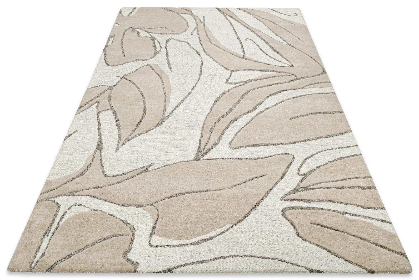 Kurzflorteppich Beige aus Schurwolle "Tunia" WECONhome