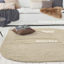 Kurzflorteppich Beige aus Schurwolle "Dodo" WECONhome