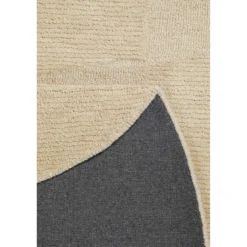 Kurzflorteppich Beige aus Schurwolle 