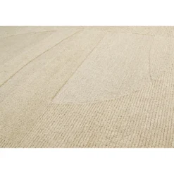 Kurzflorteppich Beige aus Schurwolle 