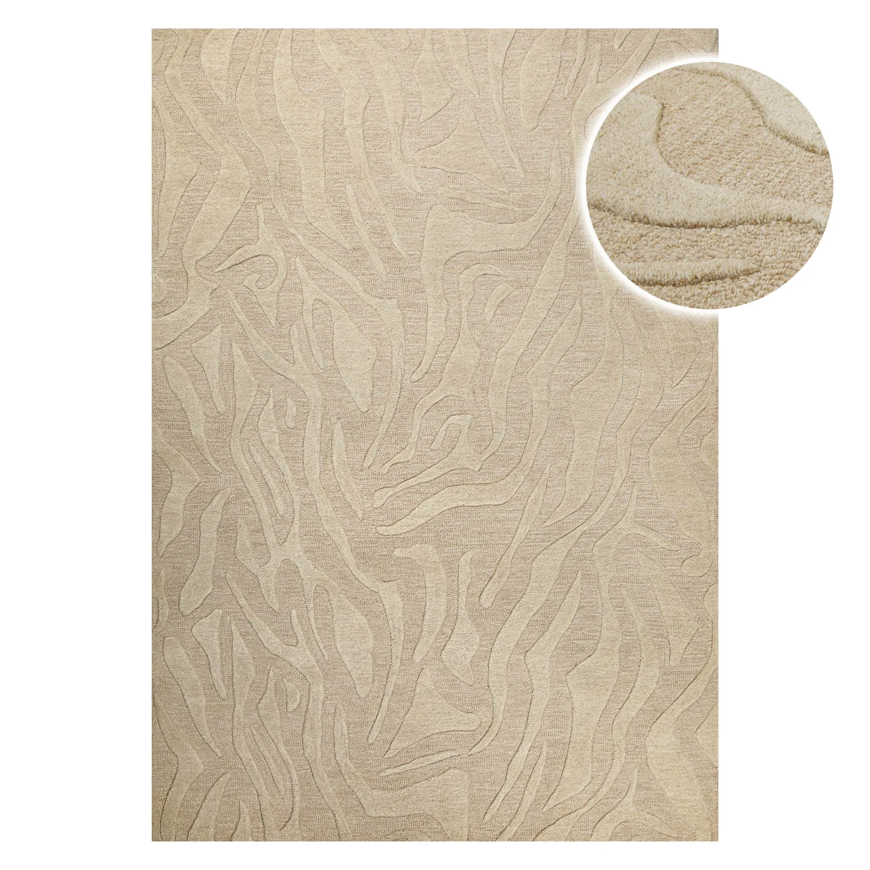 Kurzflorteppich Beige aus Schurwolle "Lior" WECONhome