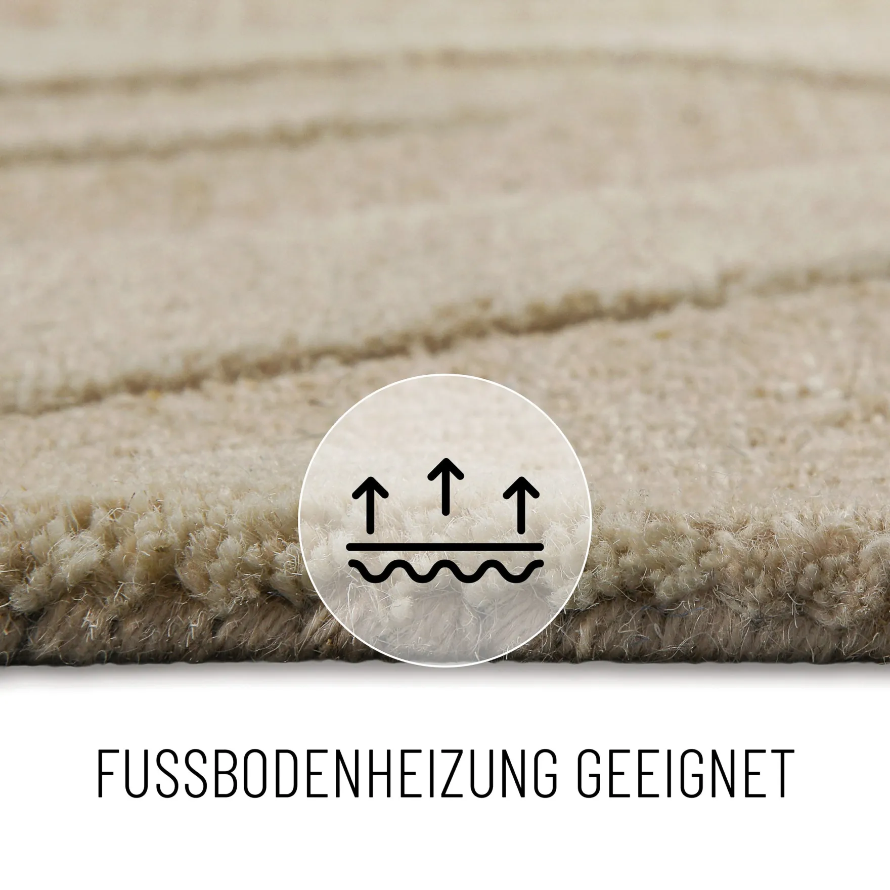 Kurzflorteppich Beige aus Schurwolle "Lior" WECONhome