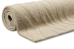 Kurzflorteppich Beige aus Schurwolle