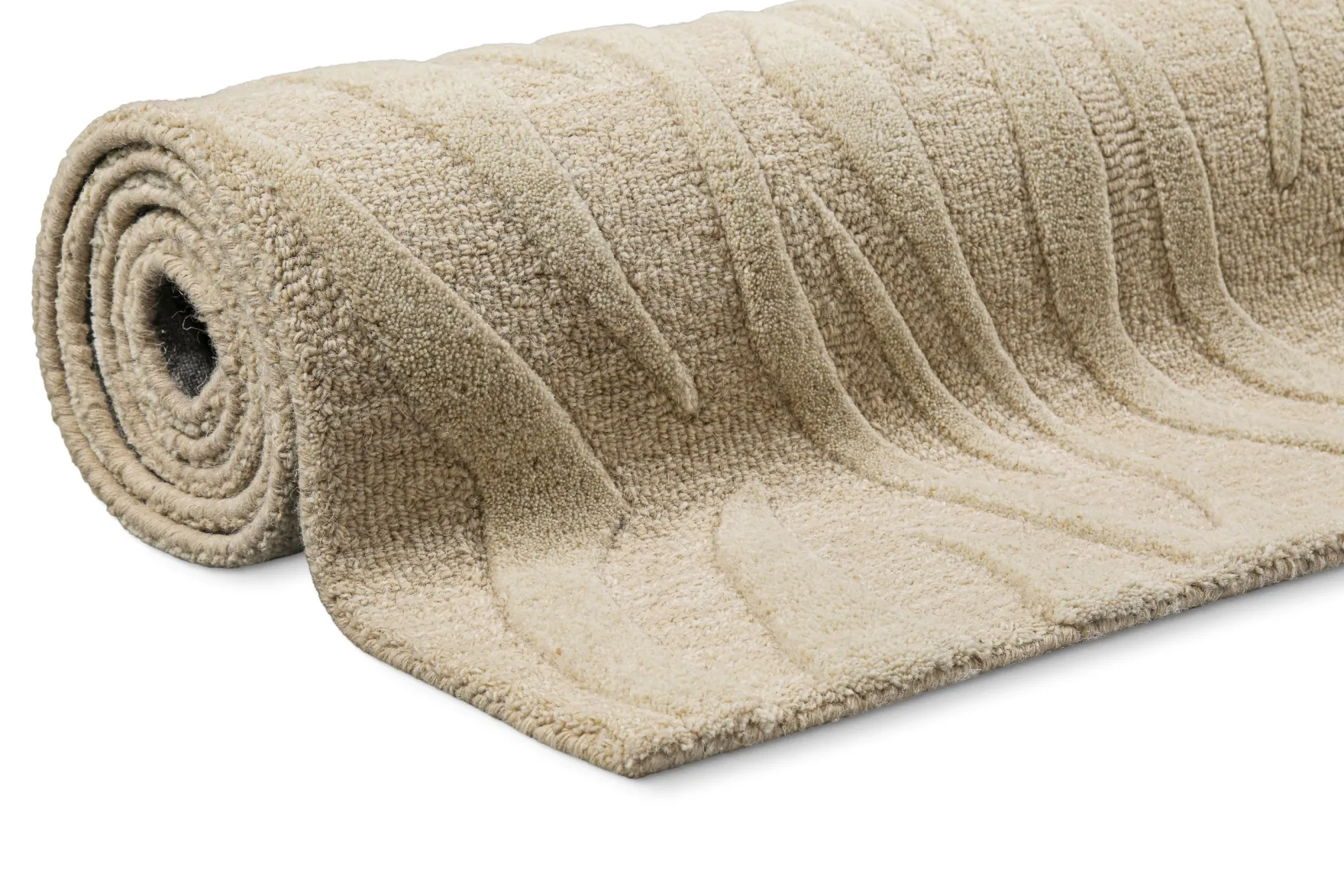 Kurzflorteppich Beige aus Schurwolle "Lior" WECONhome