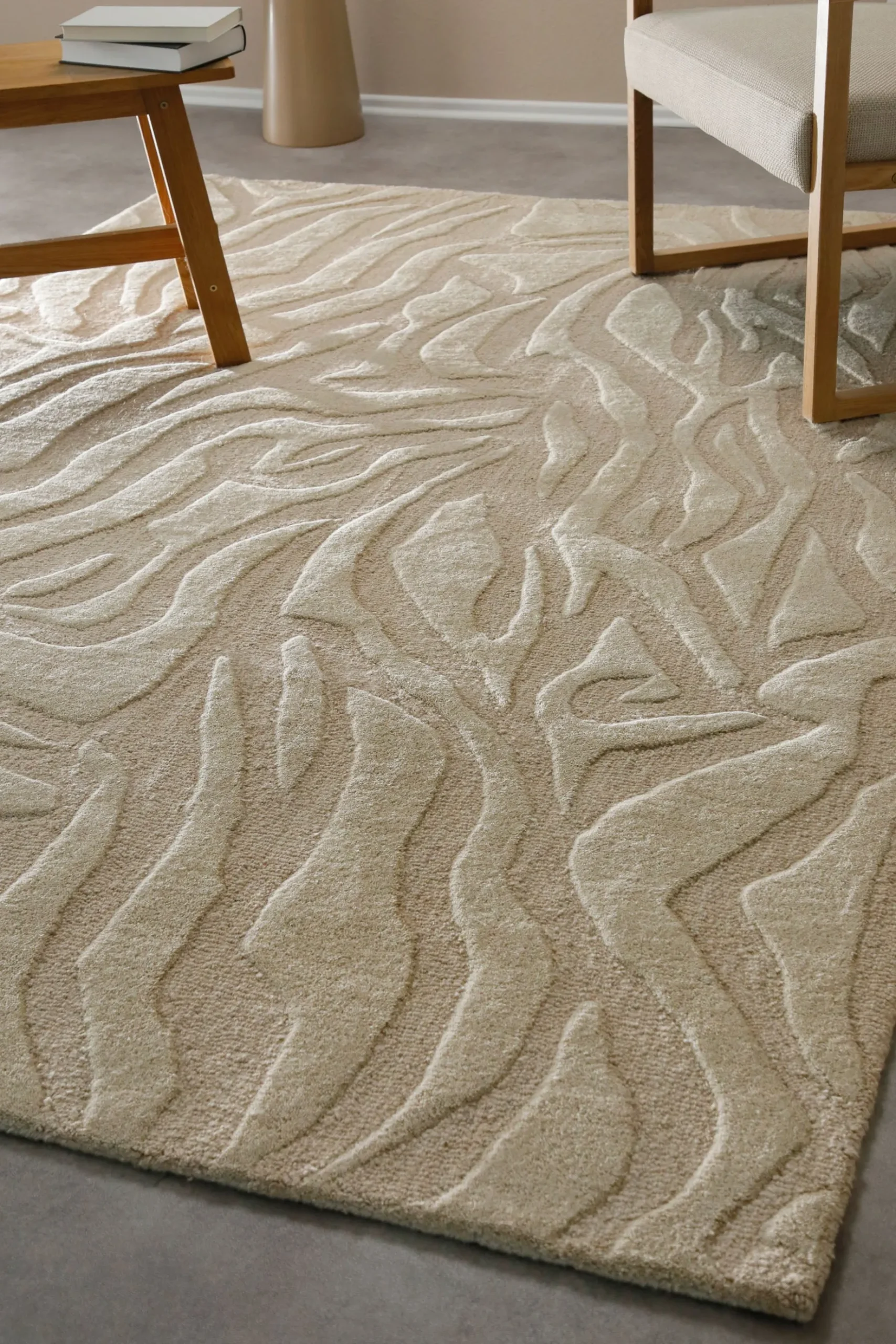 Kurzflorteppich Beige aus Schurwolle "Lior" WECONhome