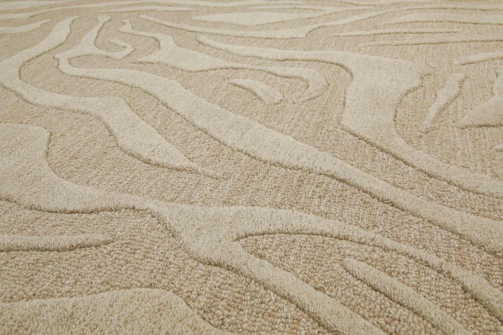 Kurzflorteppich Beige aus Schurwolle "Lior" WECONhome