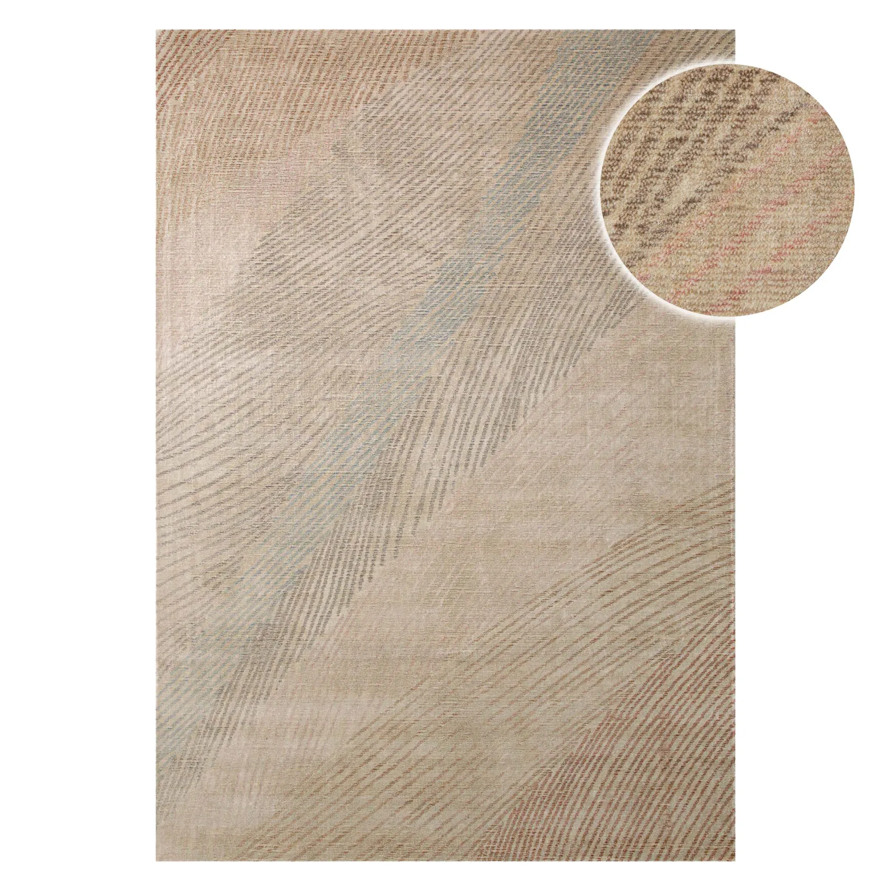 Kurzflorteppich Beige aus Viskose & Schurwolle "Skai" WECONhome