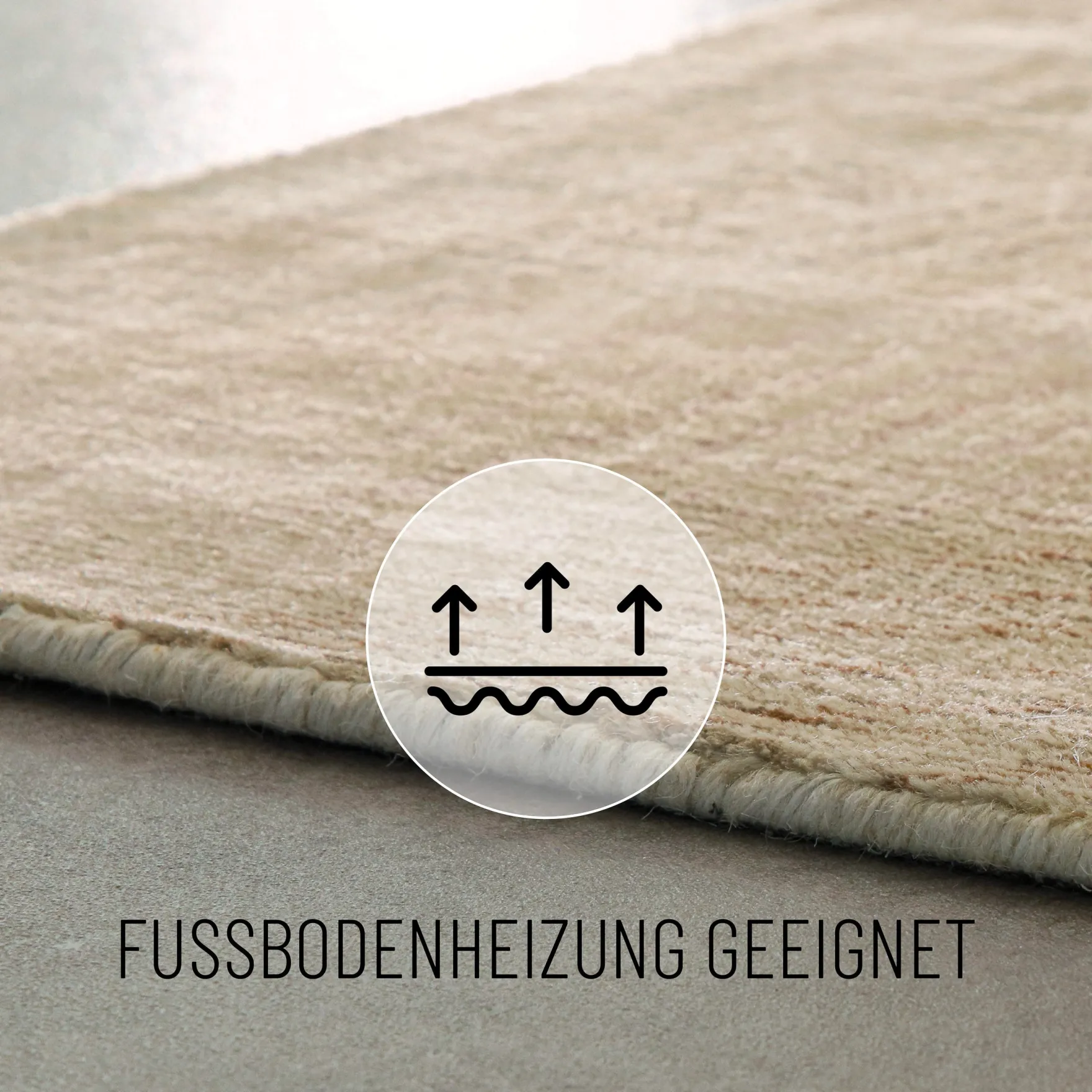 Kurzflorteppich Beige aus Viskose & Schurwolle "Skai" WECONhome