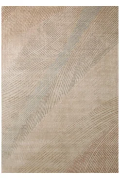 Kurzflorteppich Beige aus Viskose & Schurwolle