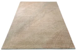 Kurzflorteppich Beige aus Viskose & Schurwolle